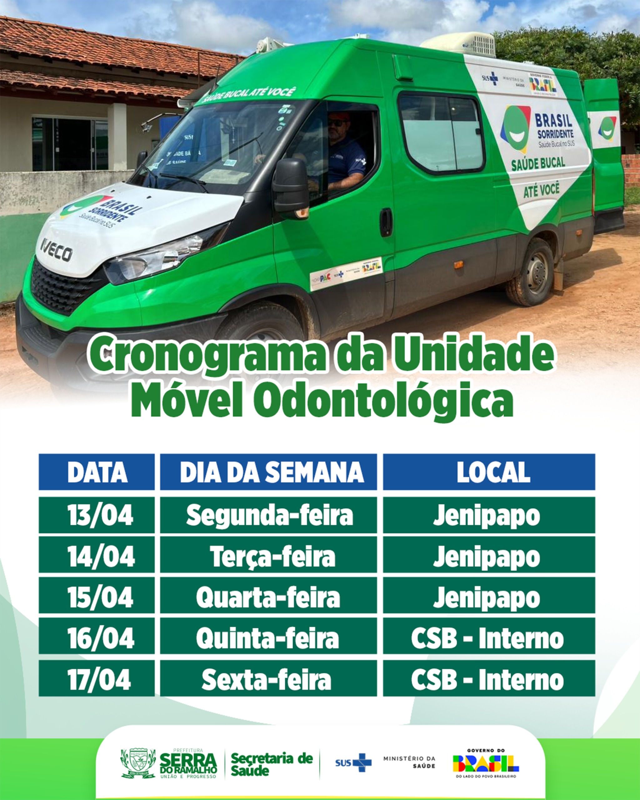 Unidade Móvel Odontológica Divulga Cronograma de Atendimentos em Serra do Ramalho
