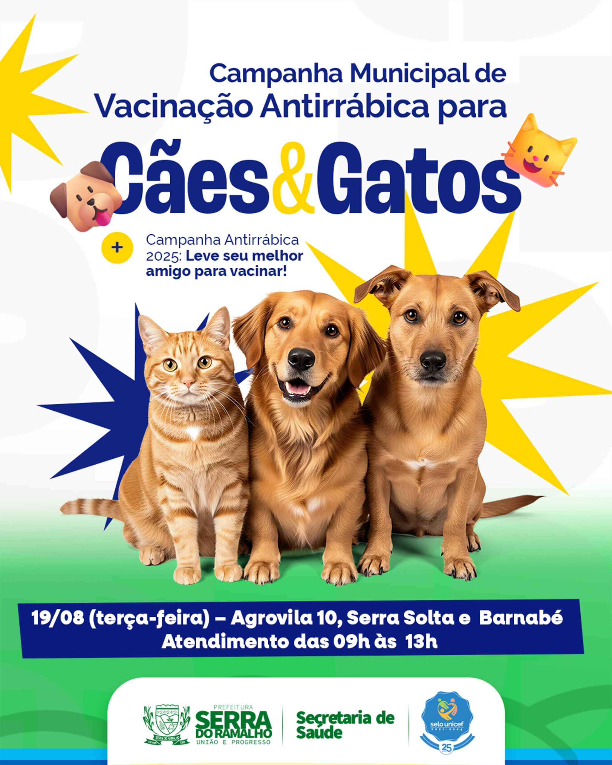Vacinação Antirrábica - Agrovila 10, Serra Solto e Barnabé