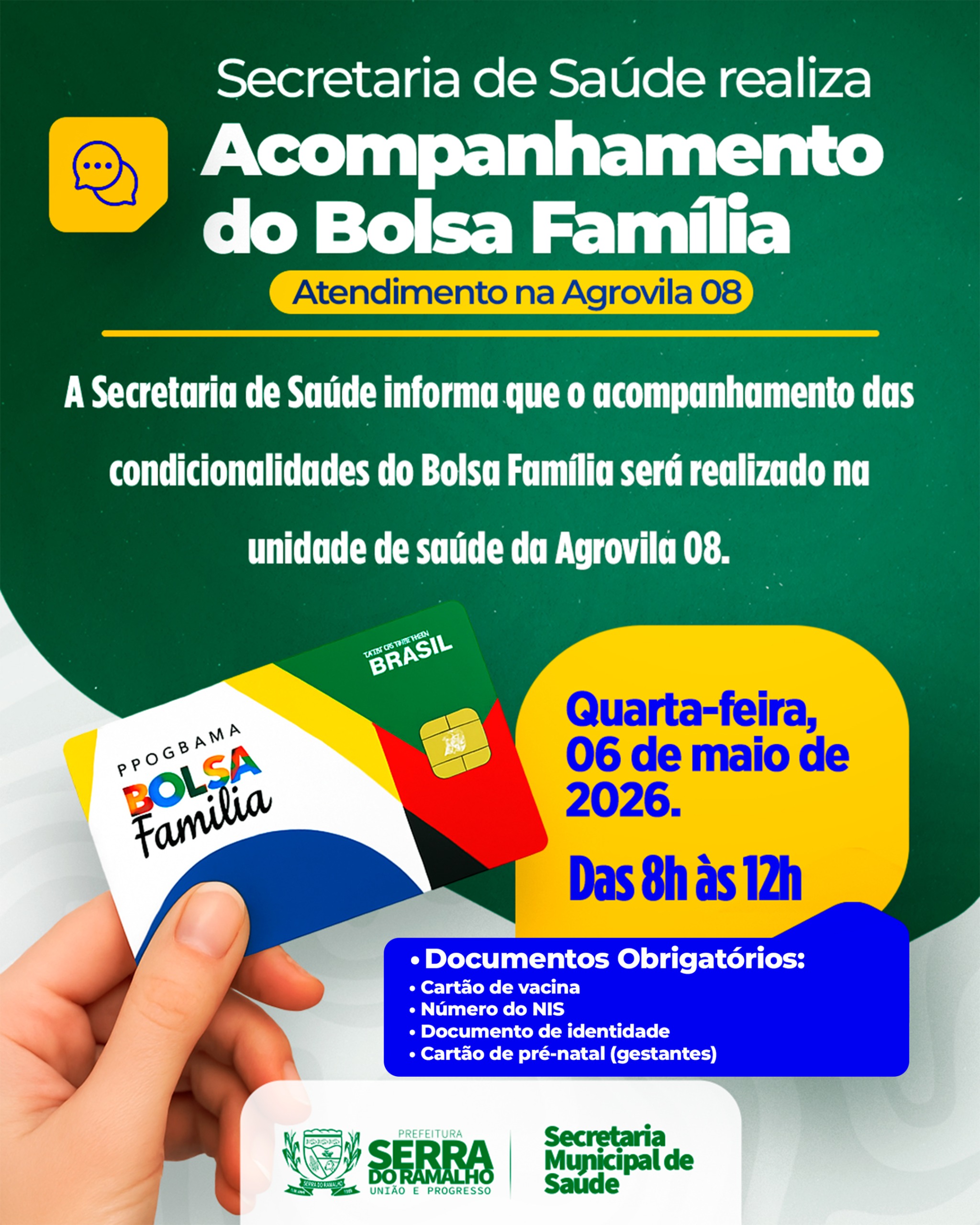 Secretaria de Saúde Realiza Acompanhamento do Bolsa Família na Agrovila 08