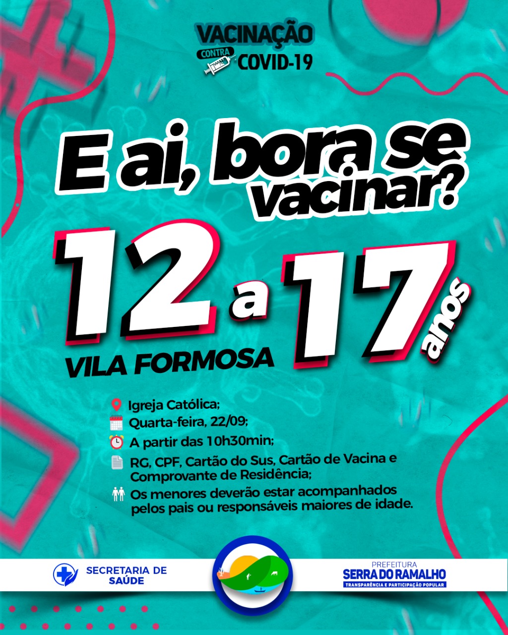 AGORA VAI! A CIB (Comissão Intergestores Bipartite) da Bahia, autorizou a vacinação de adolescentes de 12 a 17 anos independente de terem ou não comorbidades. A organização é uma instância deliberativa do SUS e é composta por representantes de todos os