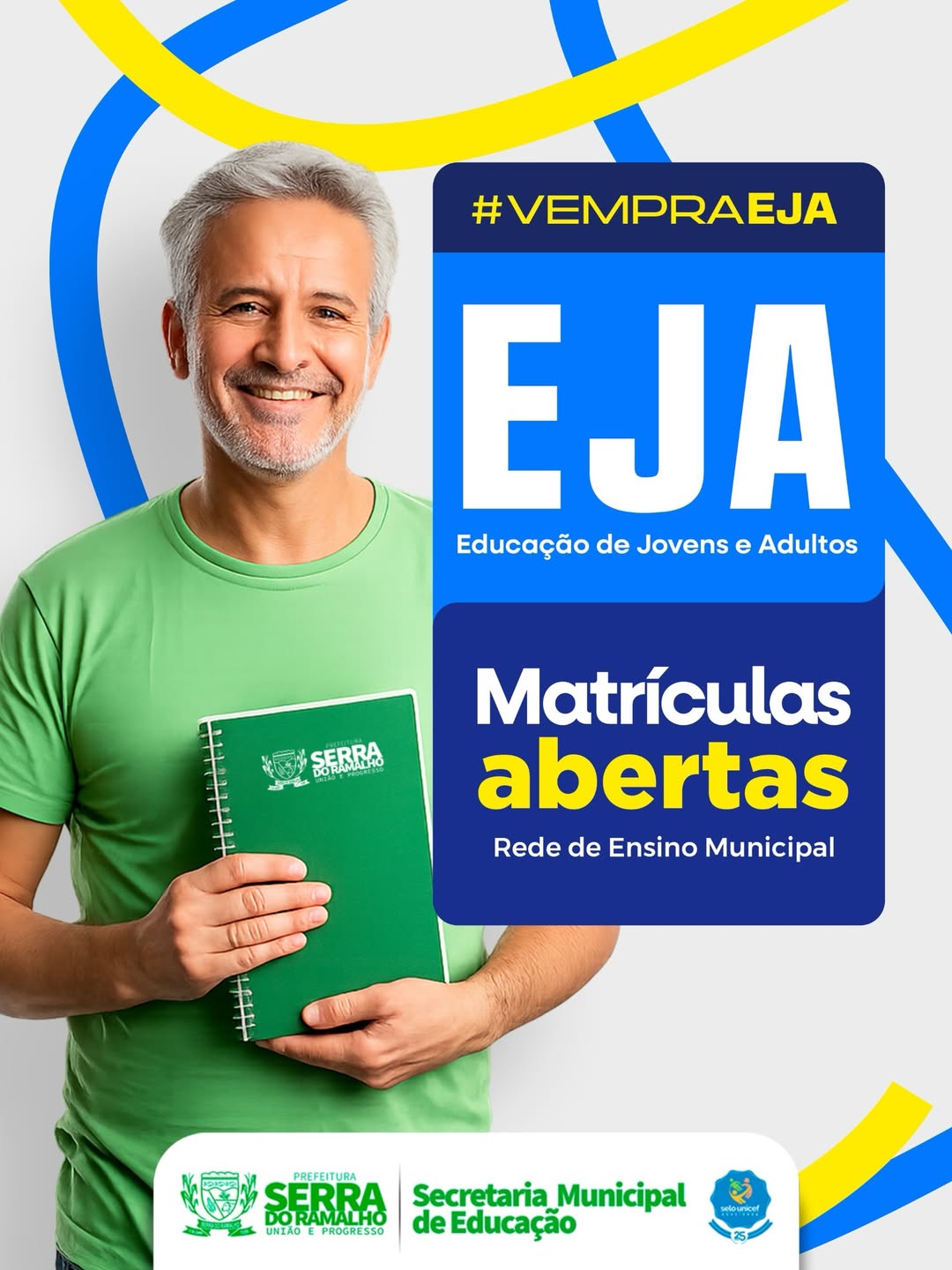 Matrículas Abertas para a EJA na Rede Municipal de Ensino