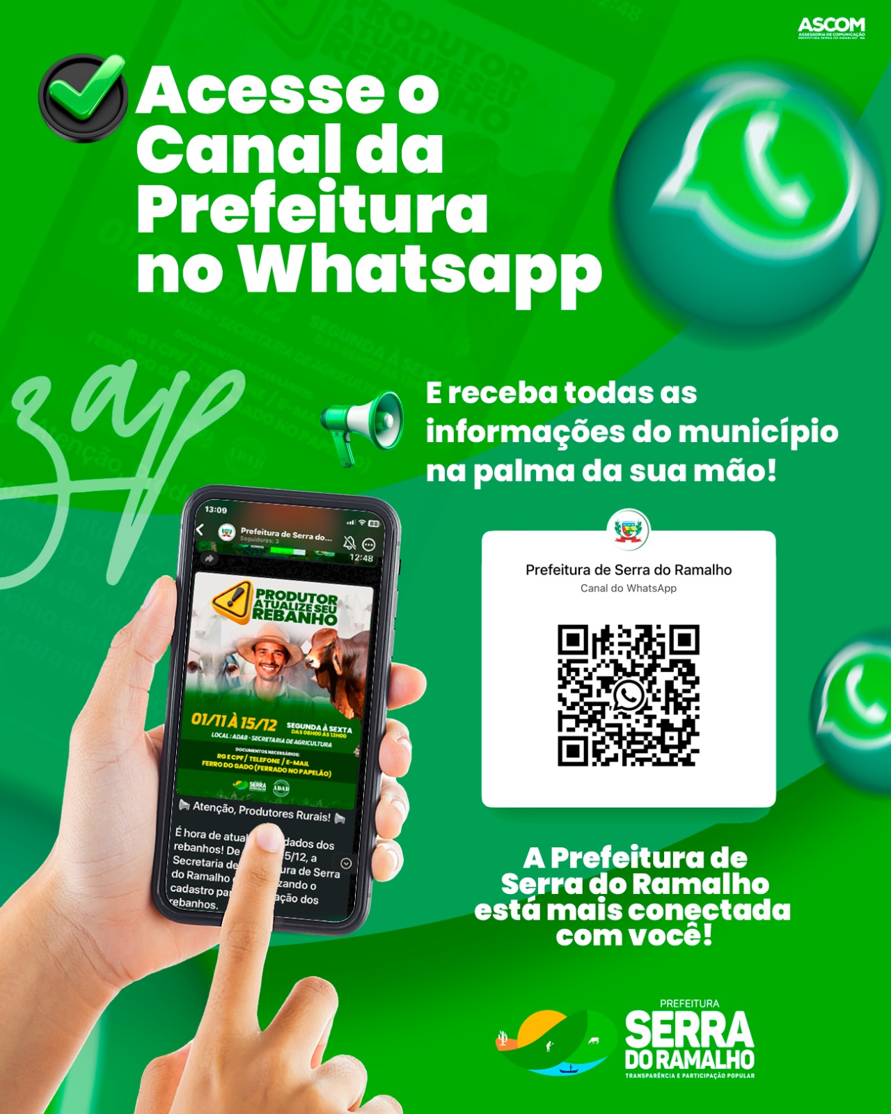 Serra do Ramalho agora conta com um canal oficial no WhatsApp