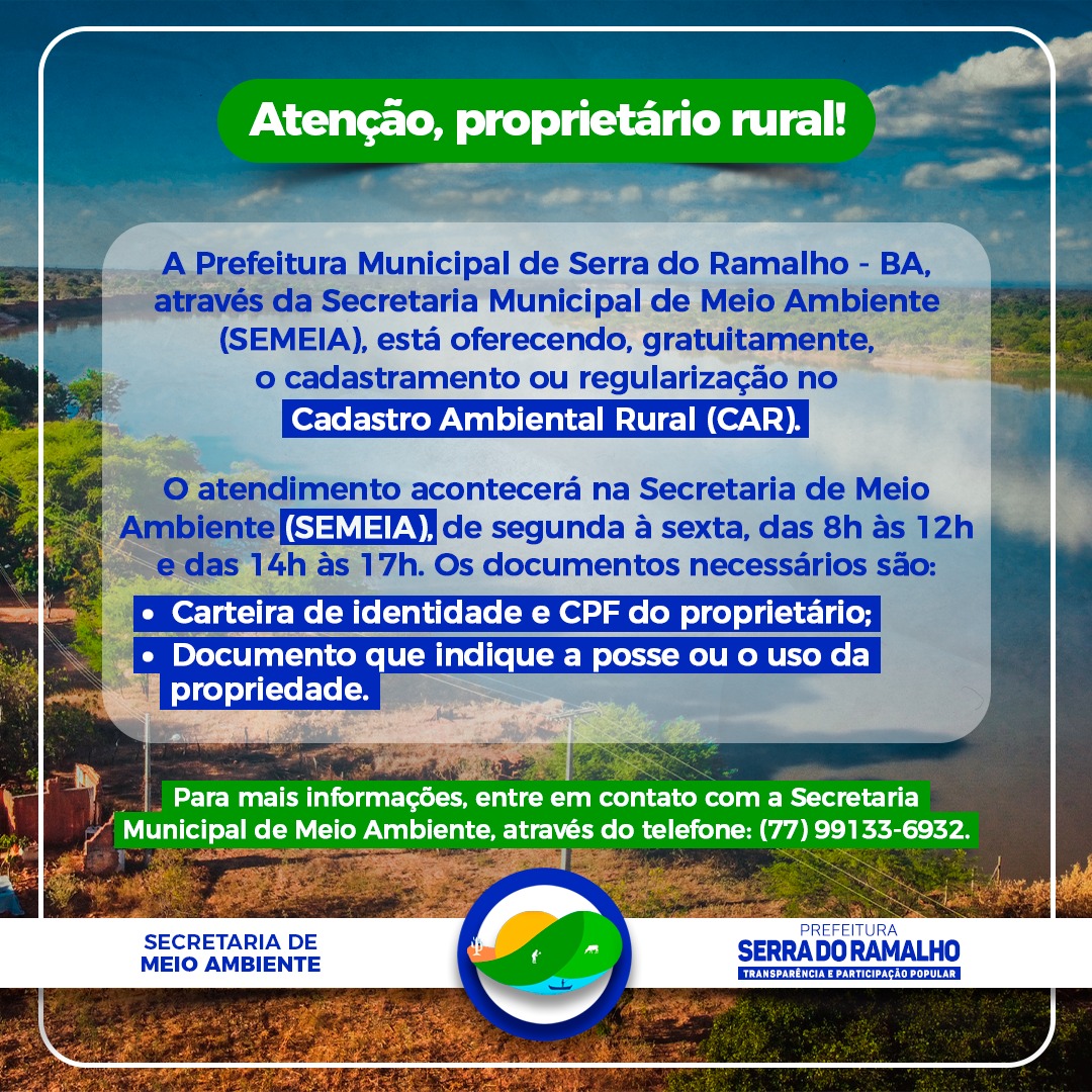 Atenção, proprietário rural!