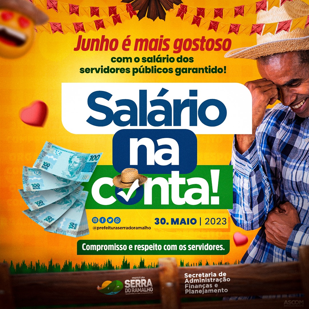 Ei servidor: Junho chegou e o salário dos servidores tá garantido!