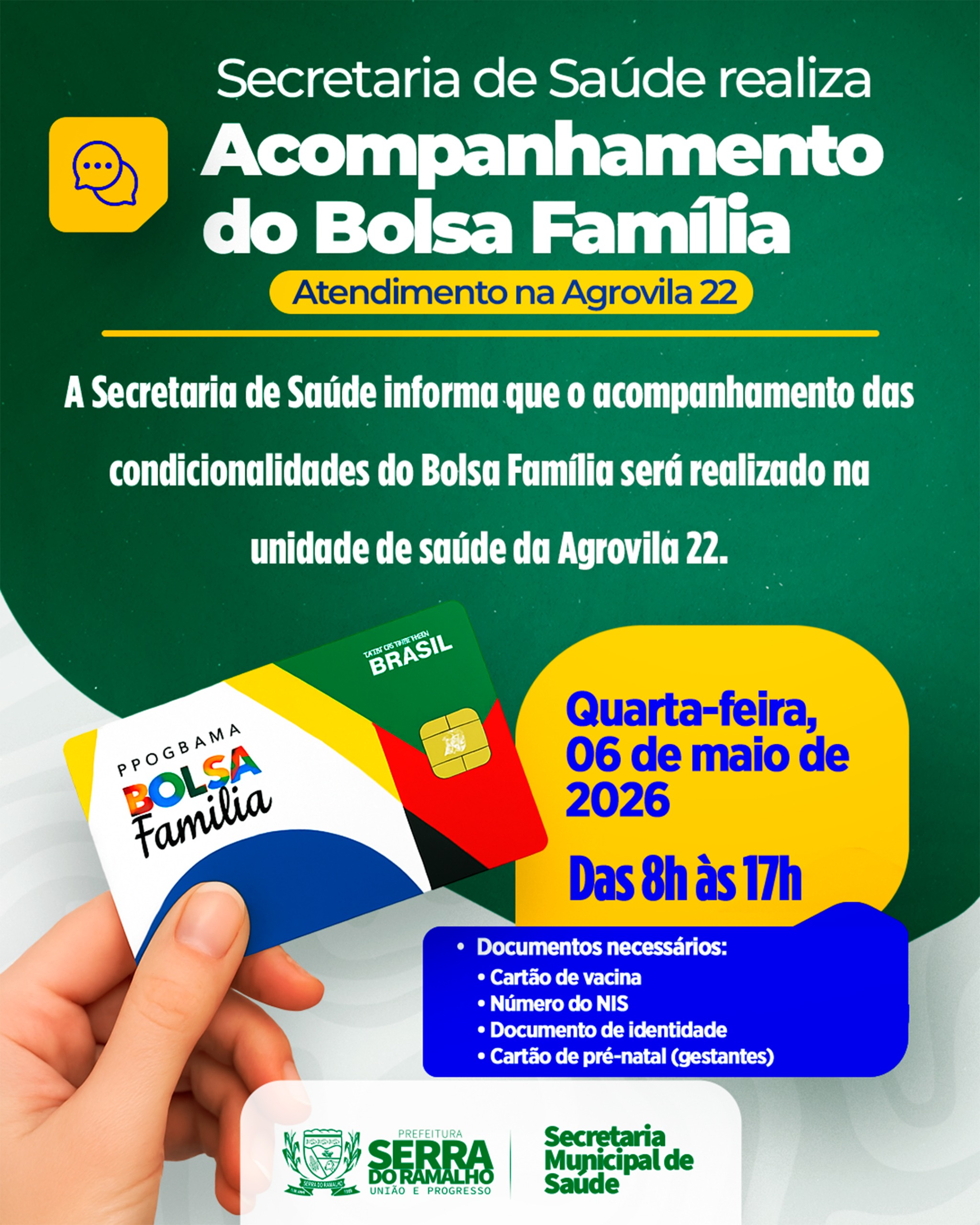 Secretaria de Saúde Realiza Acompanhamento do Bolsa Família na Agrovila 22