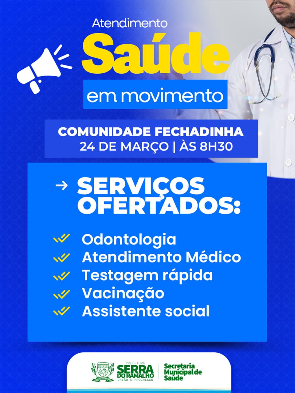 Saúde em Movimento leva Atendimentos à Comunidade Fechadinha Nesta terça-feira (24)