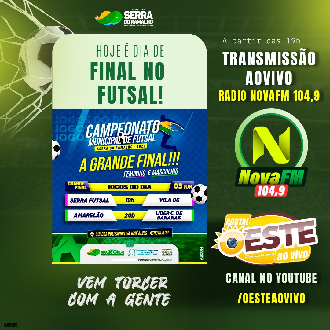 Hoje é dia da grande final do Campeonato Municipal de Futsal!