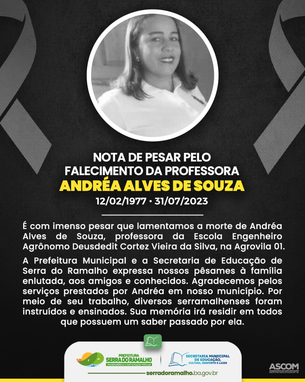 Nota de Pesar e consternação