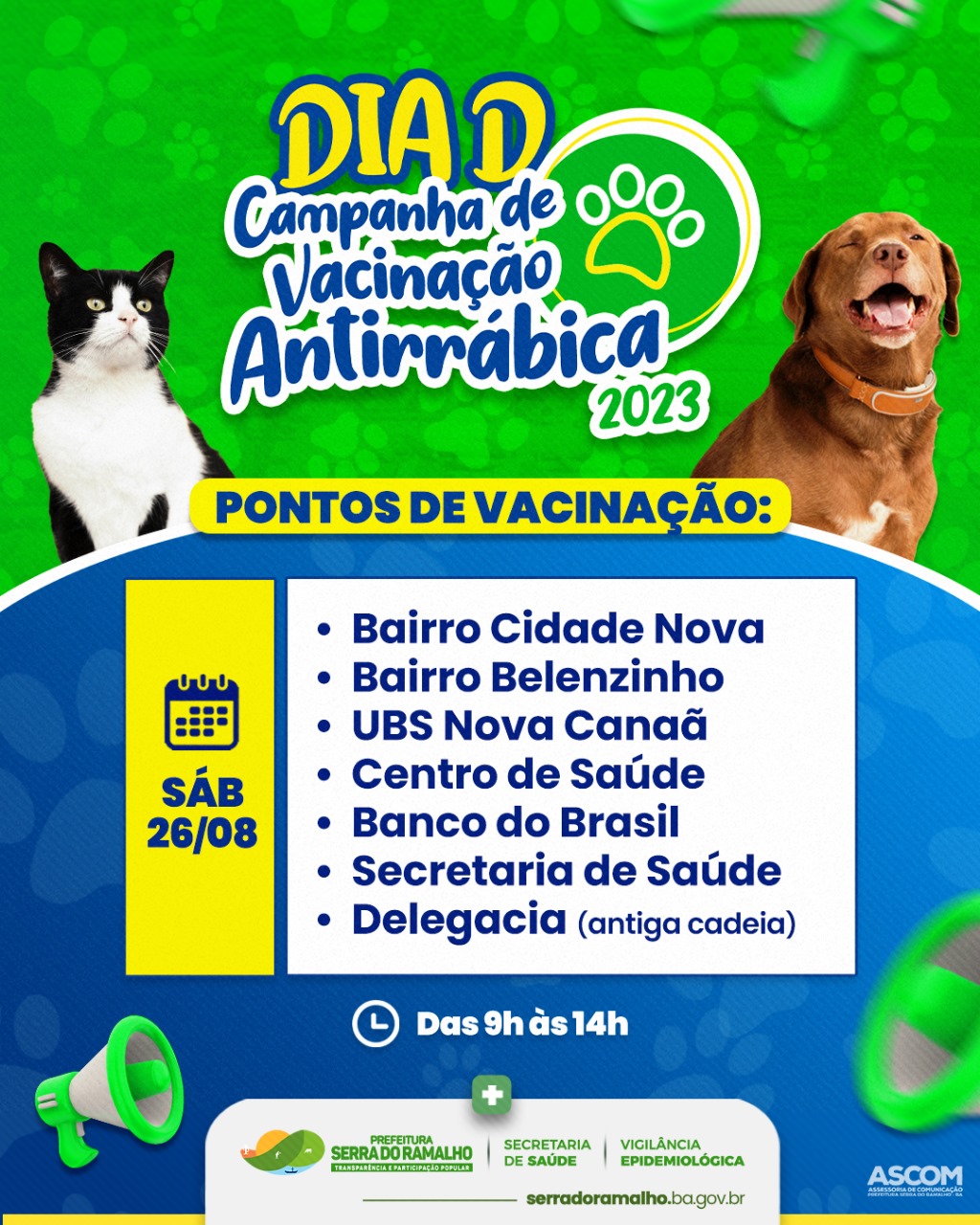 Alô, Serra do Ramalho dia de vacinação antirrábica