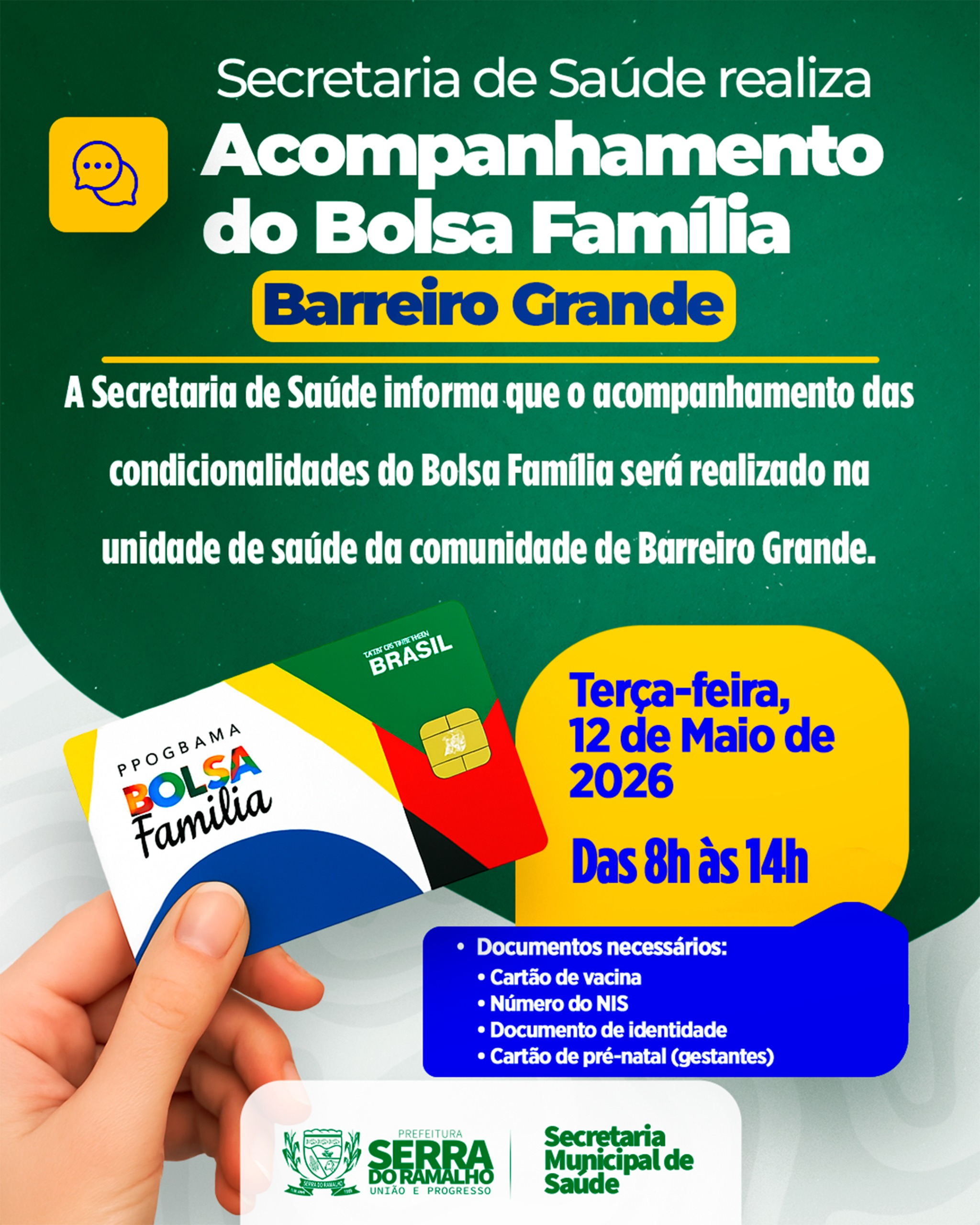 Secretaria de Saúde Realiza Acompanhamento do Bolsa Família em Barreiro Grande