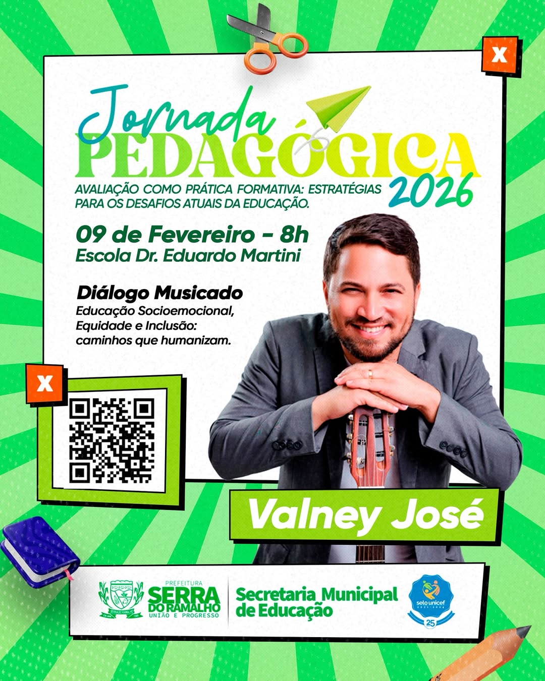 Jornada Pedagógica 2026 tem abertura com Diálogo Musicado sobre educação socioemocional, equidade e inclusão