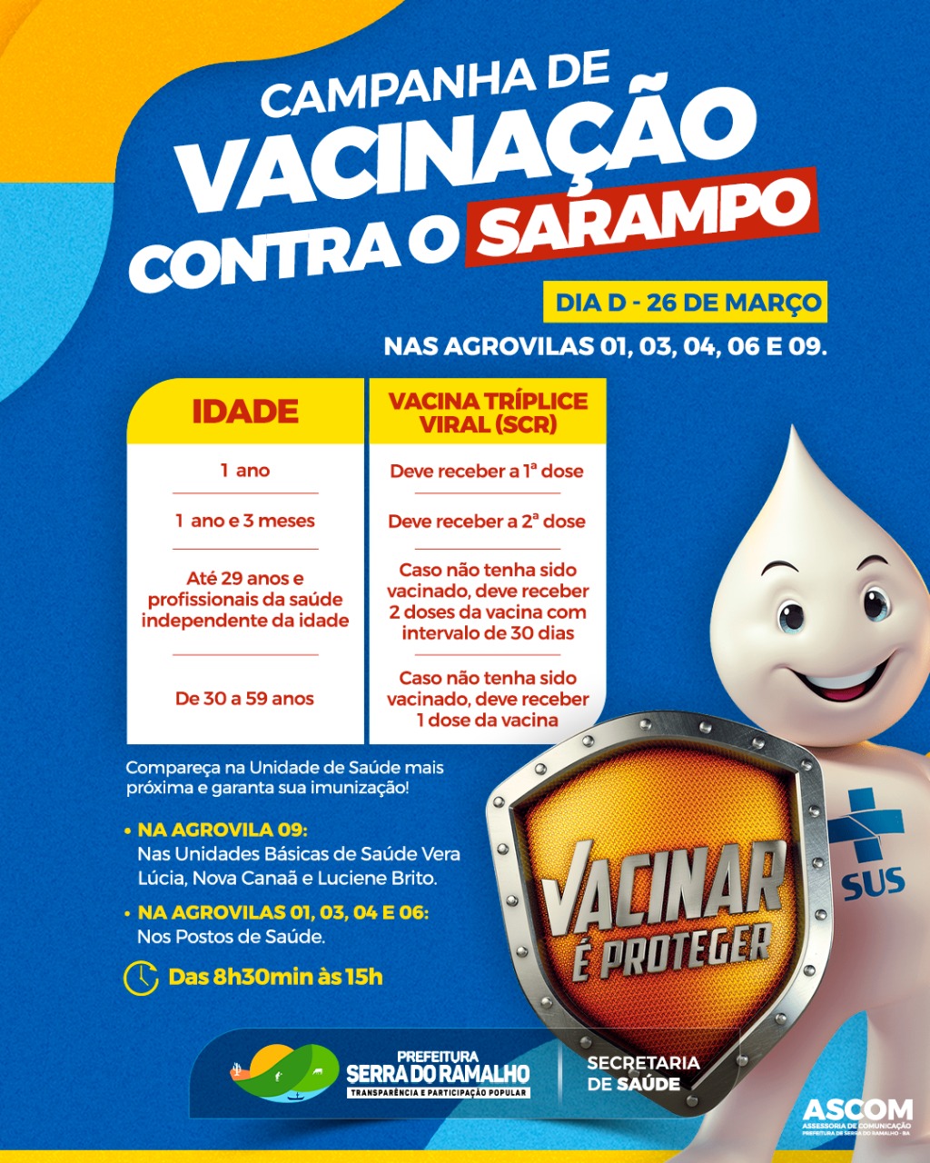 Atenção Serra do Ramalho, vem aí a campanha de vacinação contra o sarampo!