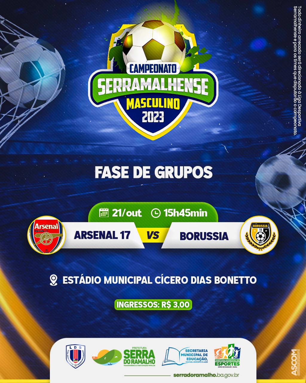 Próximos jogos do Campeonato Serramalhense 2023