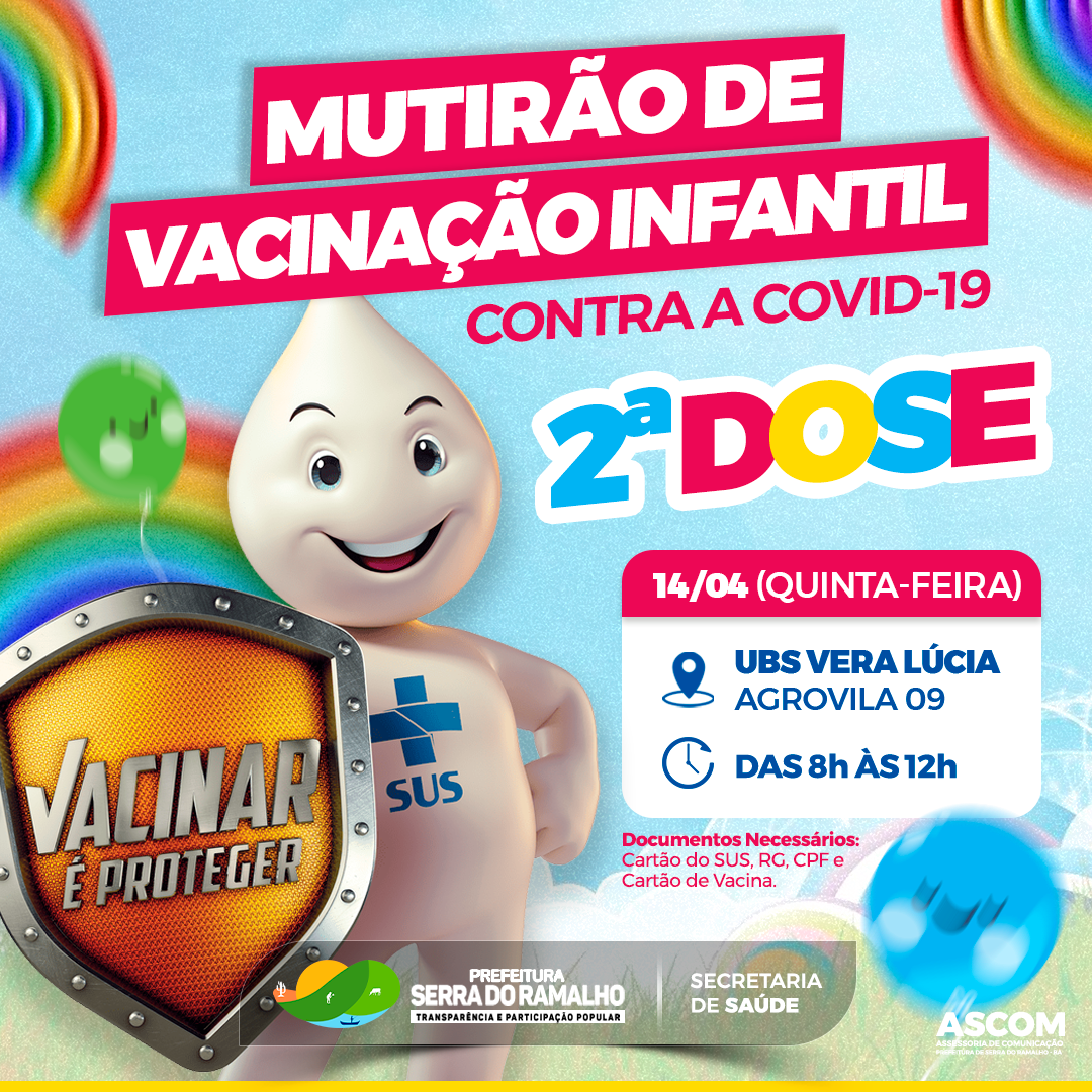 Cronograma do Mutirão de Vacinação Infantil contra a covid-19
