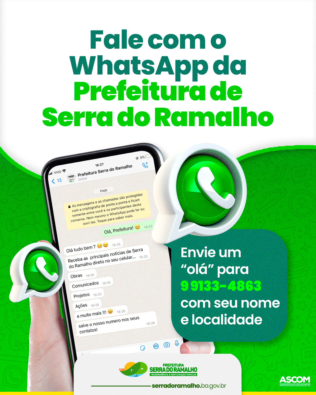 Número da Prefeitura de Serra do Ramalho: mais um meio de comunicação que auxilia na participação popular do povo serramalhense!