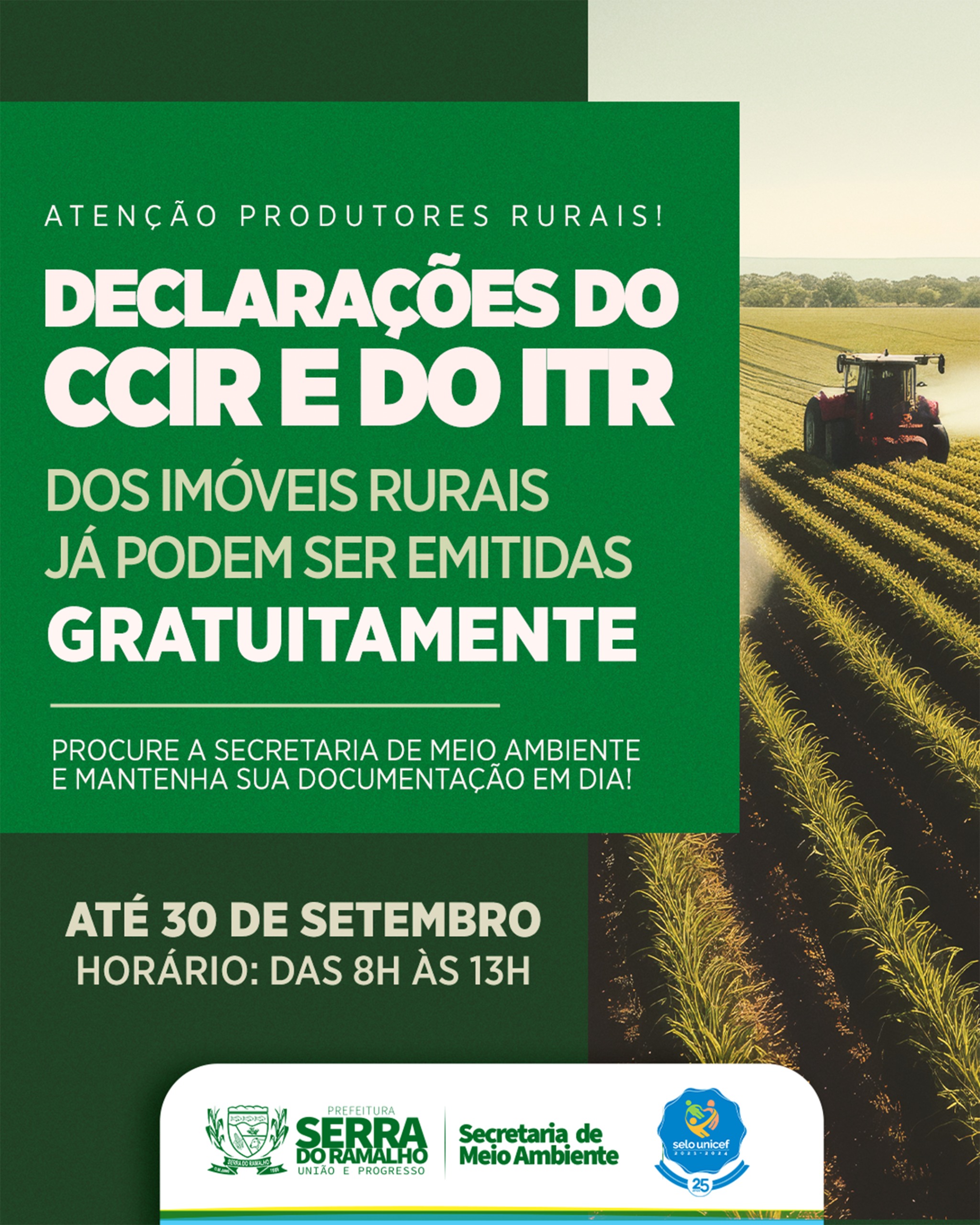 Emissão Gratuita Do CCIR e ITR Grátis: Até 30 de Setembro!