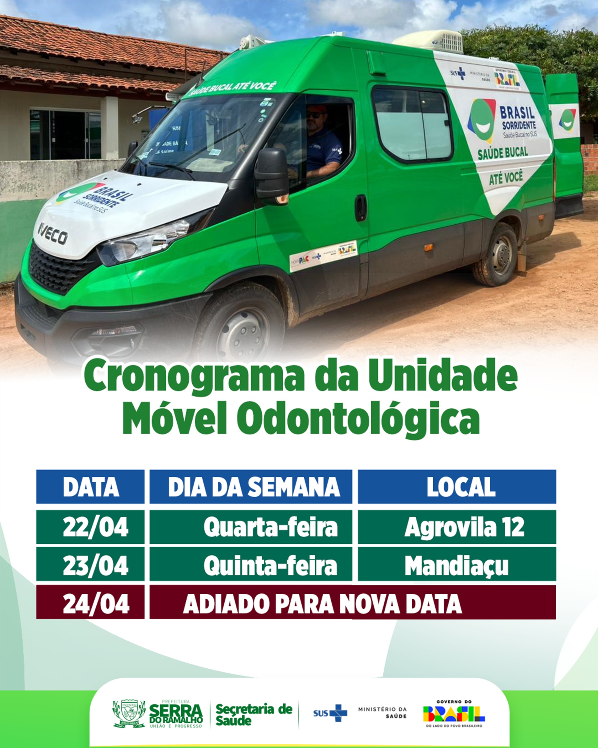 Secretaria de Saúde Divulga Cronograma da Unidade Móvel Odontológica