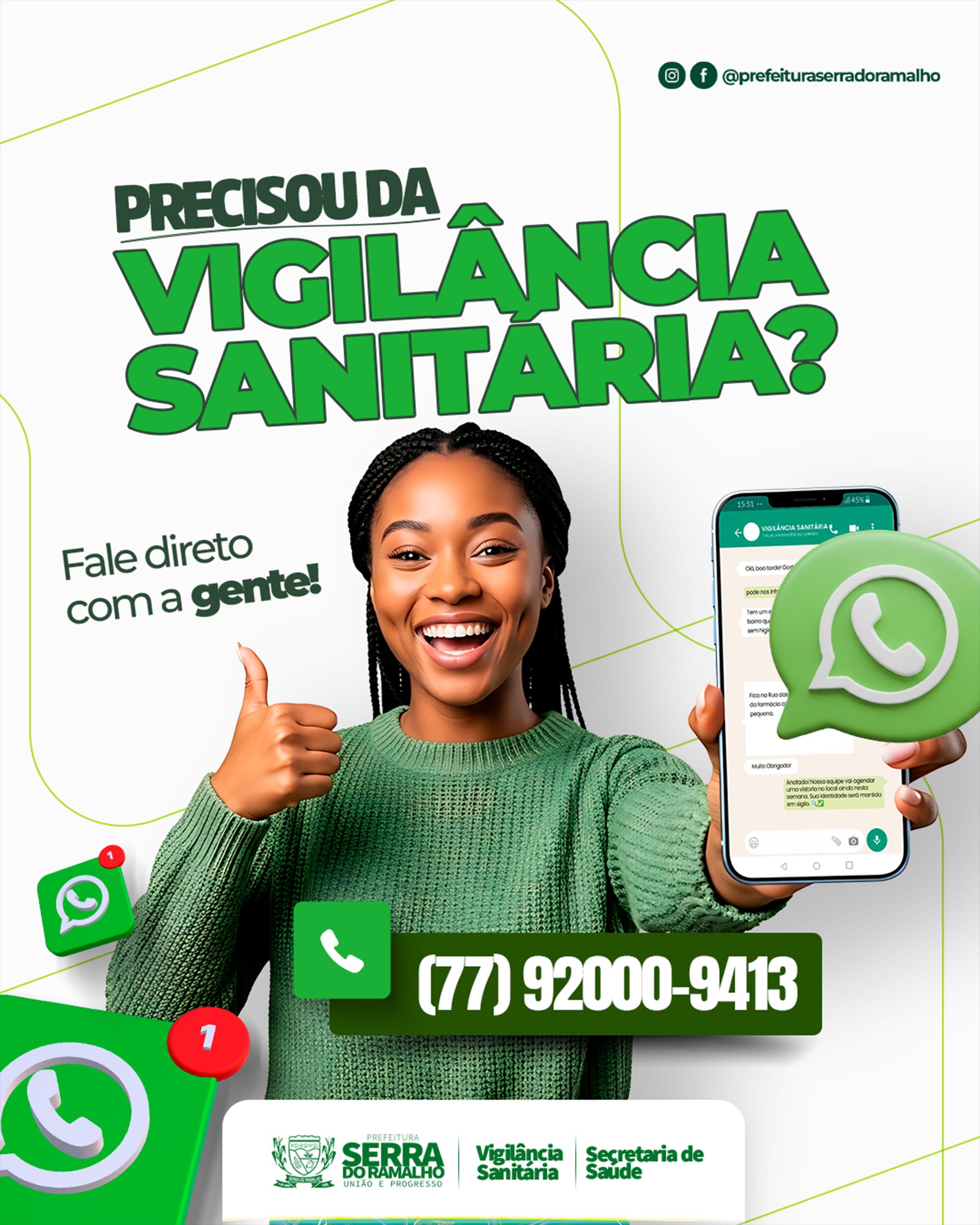 Vigilância Sanitária de Serra do Ramalho agora com atendimento direto pelo WhatsApp
