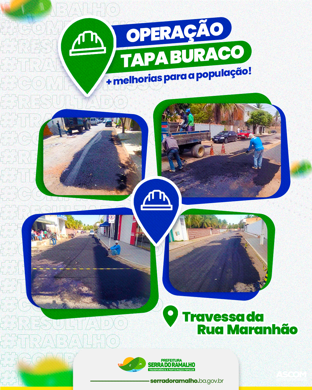 Essa é a Prefeitura promovendo mais Infraestrutura: mais uma operação tapa buraco pelas ruas da cidade!