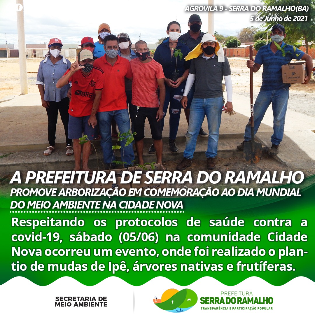 Respeitando os protocolos de saúde contra a covid-19, sábado (05/06) na comunidade Cidade Nova ocorreu um evento, onde foi realizado o plantio de mudas de Ipê, árvores nativas e frutíferas.