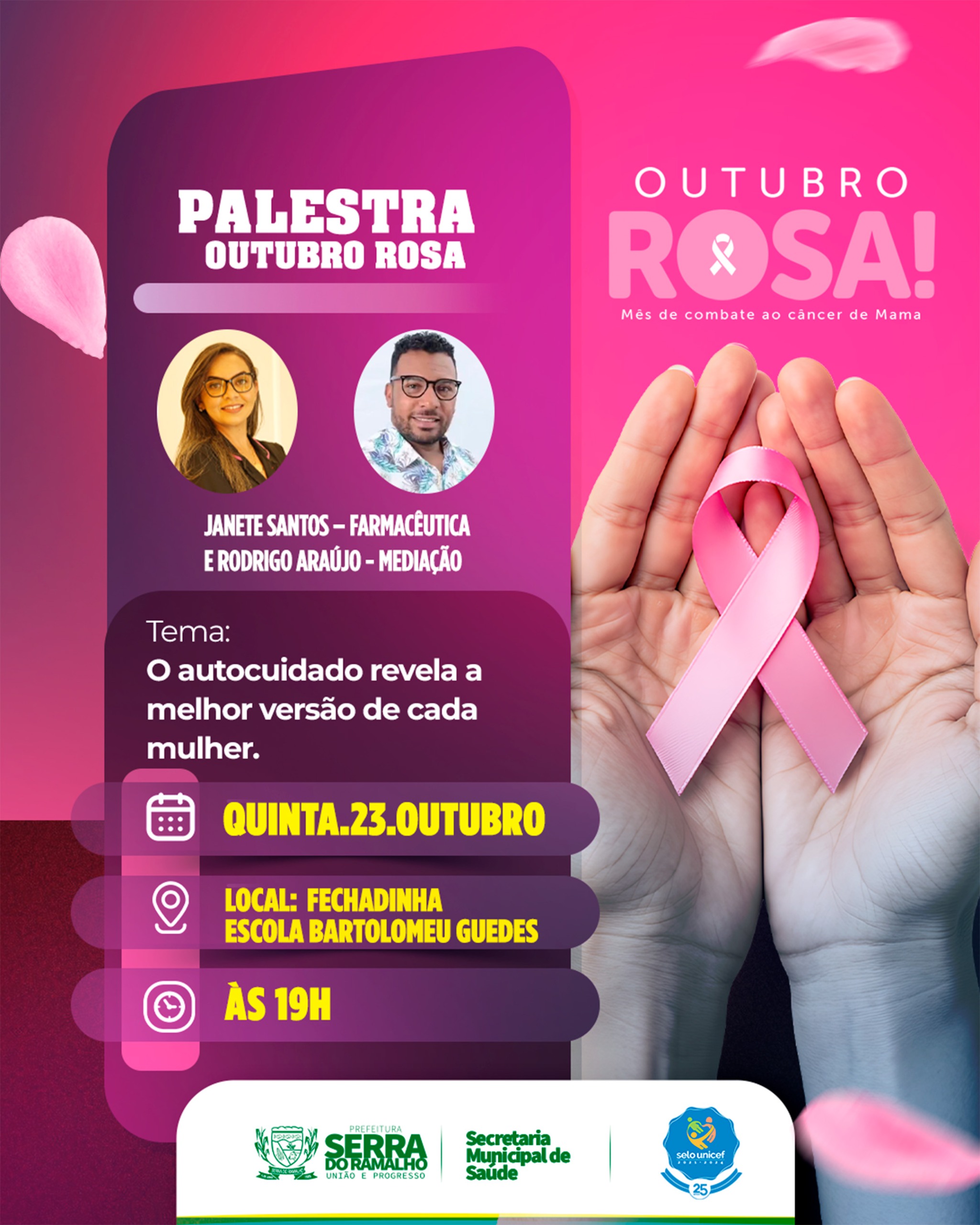 Outubro Rosa: Palestra destaca a importância do autocuidado e da valorização da mulher