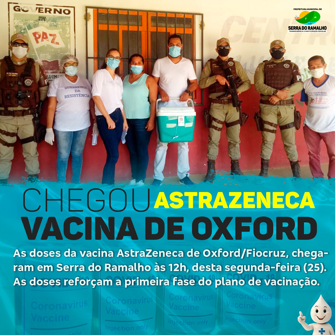 Chegou em Serra do Ramalho doses da Vacina AstraZeneca de Oxford