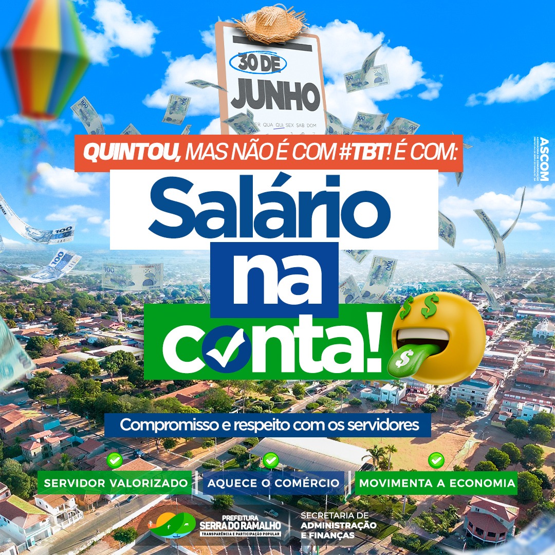 Essa quinta não é de #TBT; é de #Salário na conta!