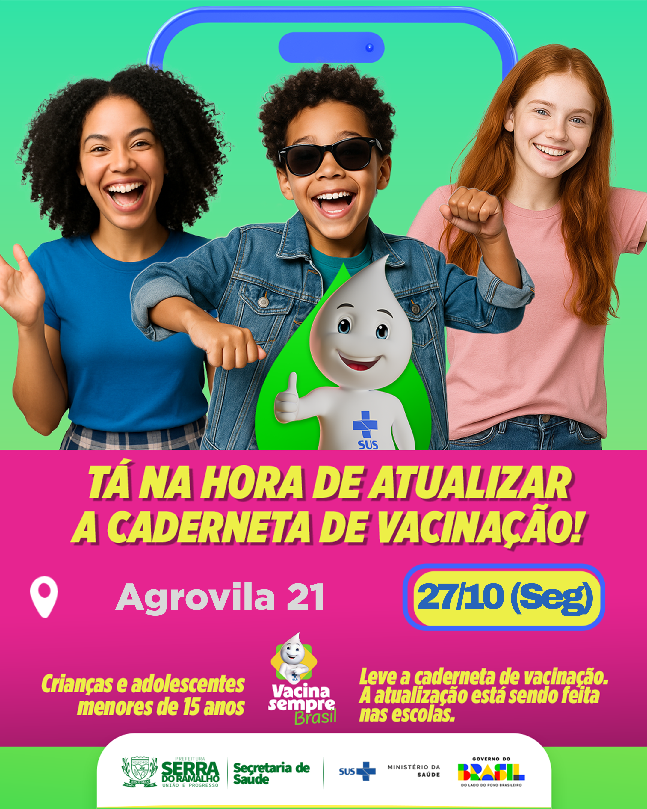 Campanha de atualização da caderneta de vacinação chega à Agrovila 21 nesta segunda-feira (27)