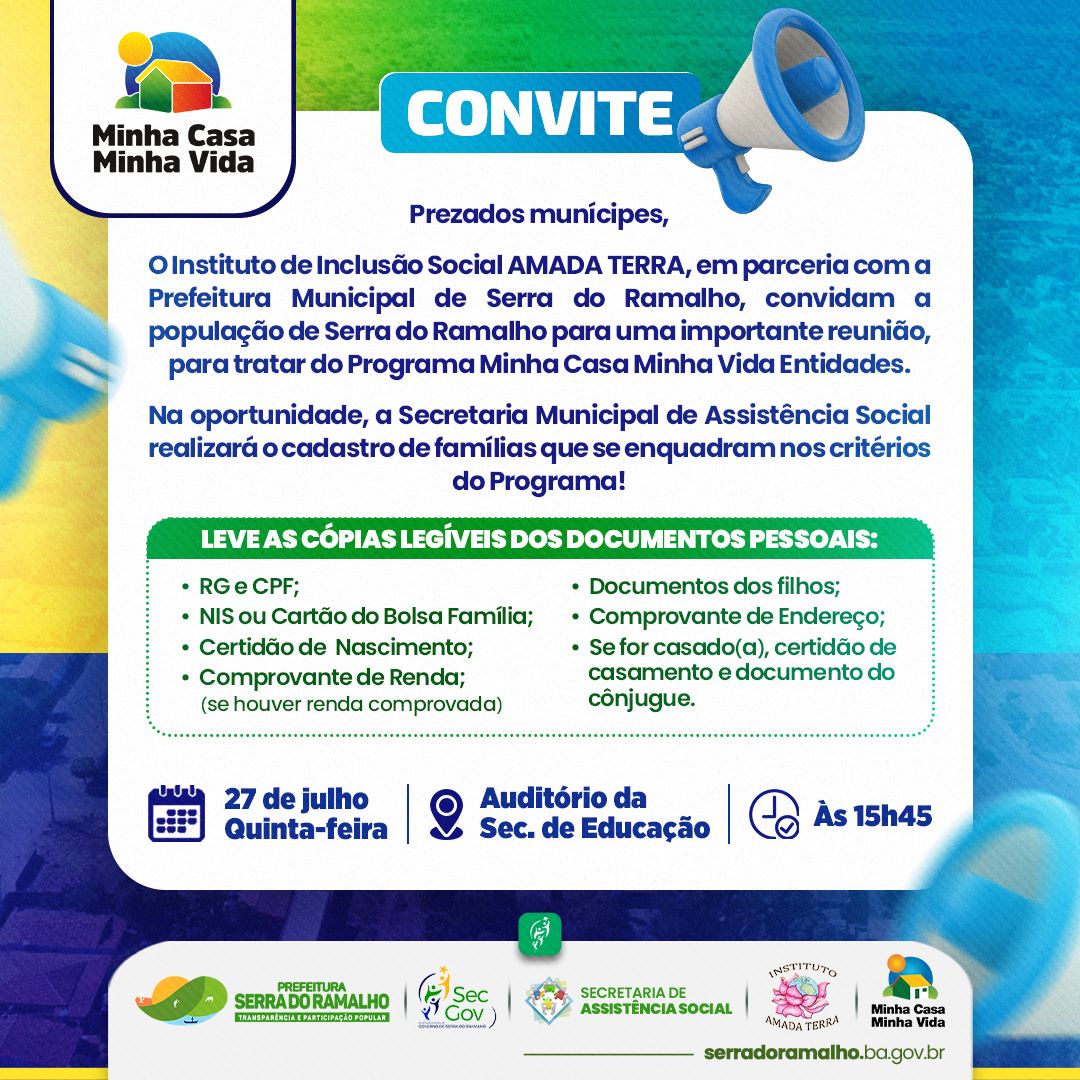 Prezados munícipes:
