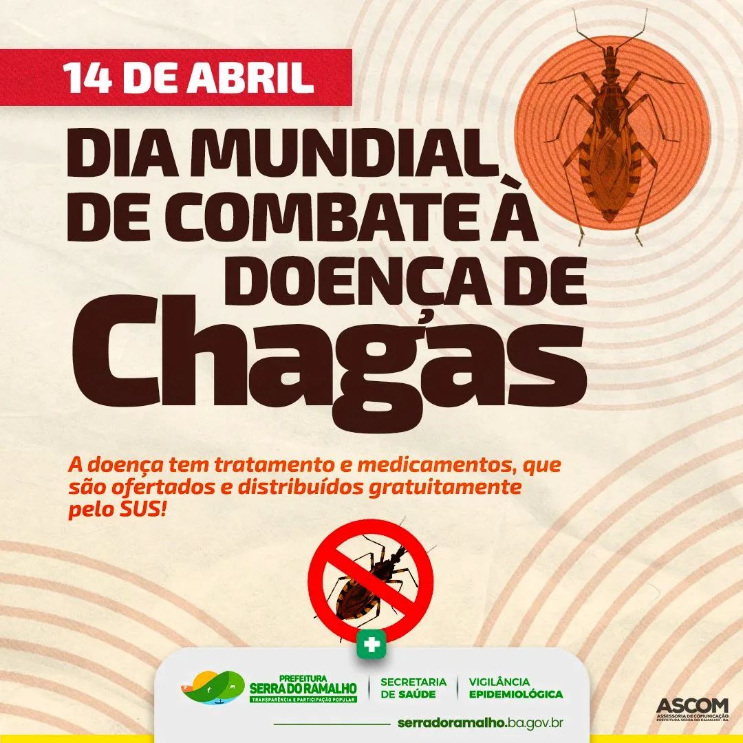 14 de abril é o Dia Mundial de Combate à doença de Chagas.