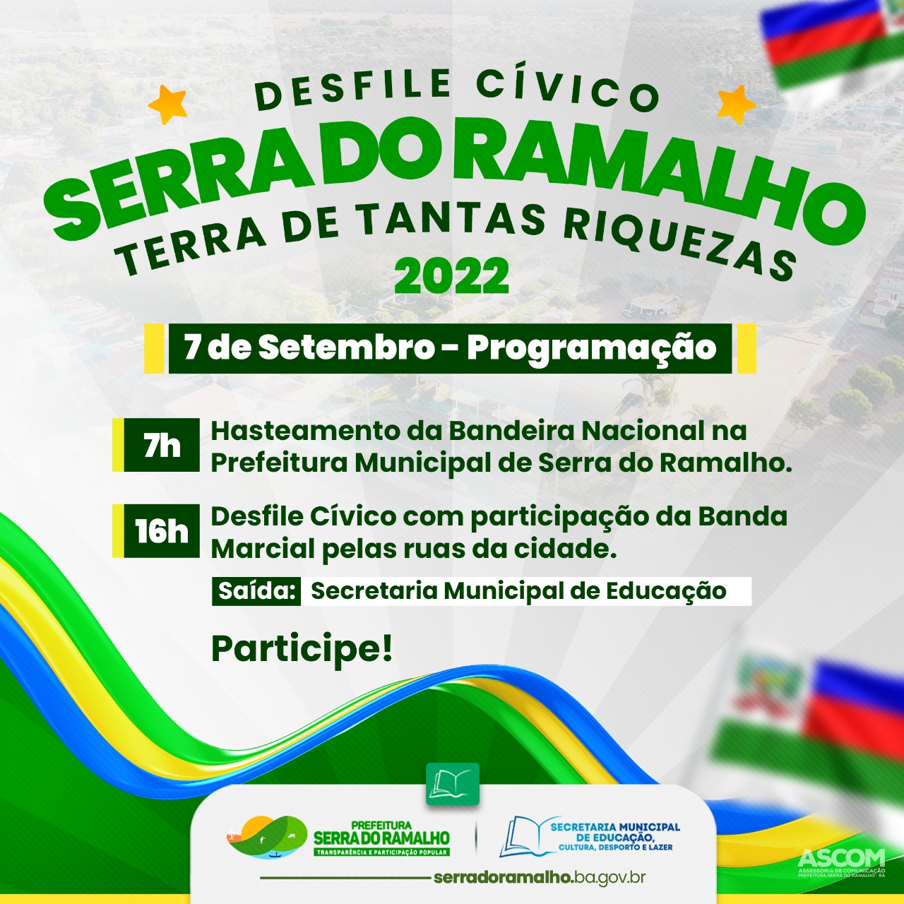Fique de olho na programação do 07 de setembro em Serra do Ramalho: