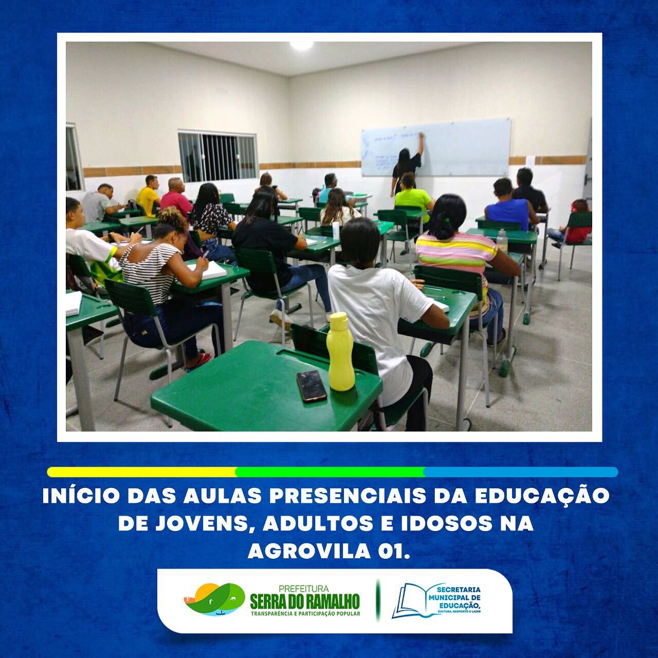 Nesta segunda feira (30/06), as aulas presenciais da Educação de Jovens, Adultos e Idosos começaram a todo vapor na escola da Agrovila 01