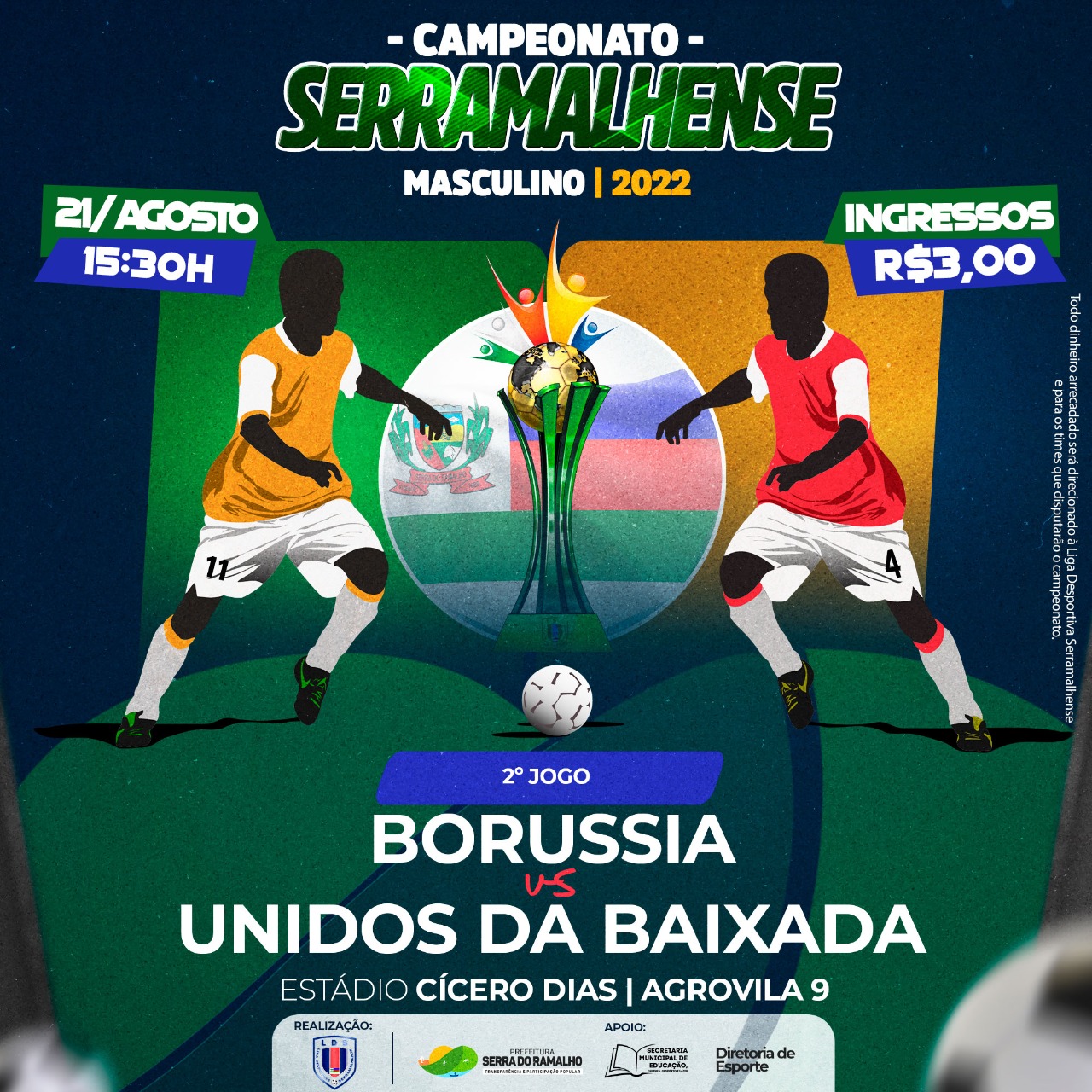O Campeonato Serramalhense de Futebol começa neste domingo, dia 21 de agosto!
