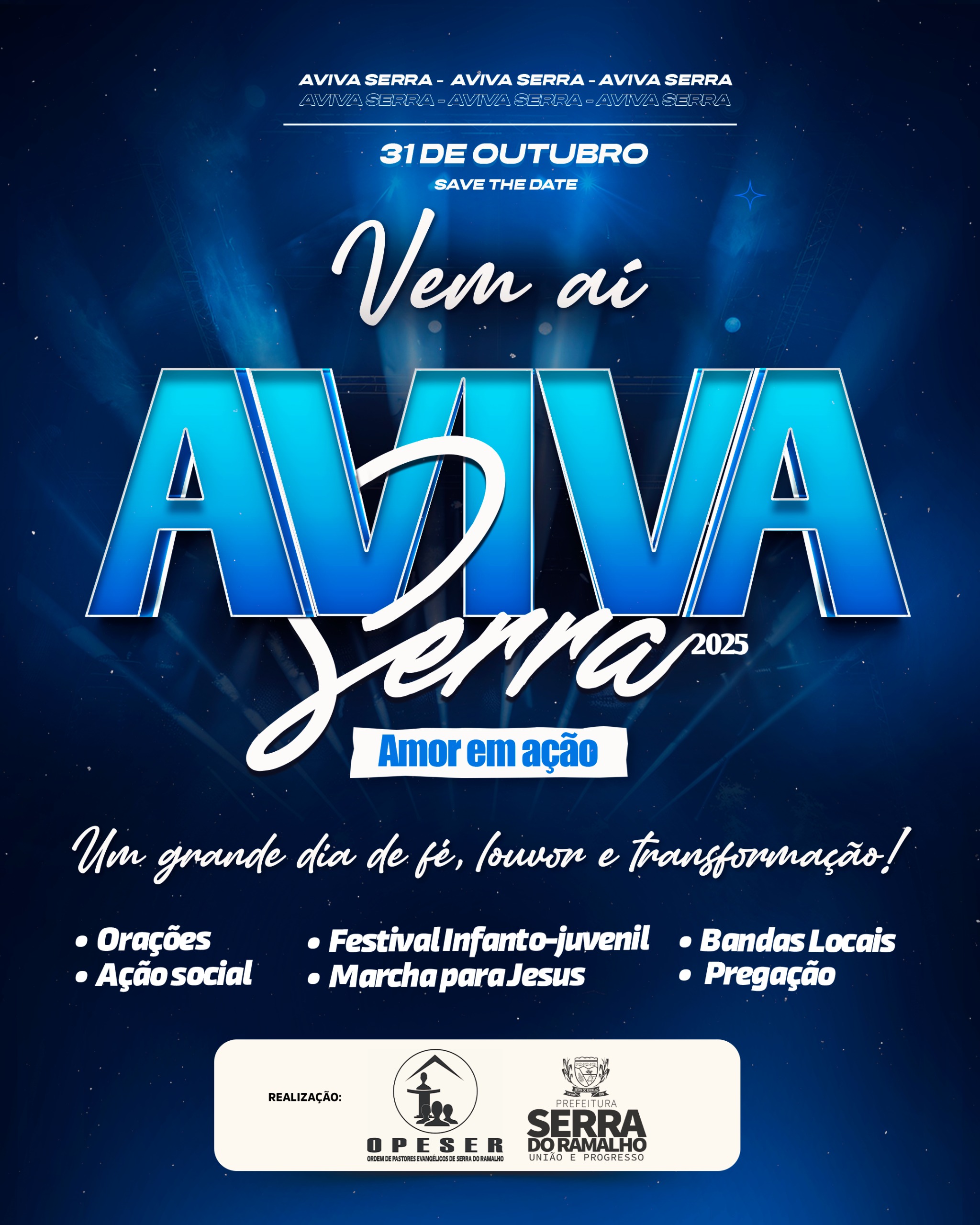 Serra do Ramalho se prepara para o AVIVA SERRA 2025: um grande dia de fé, louvor e transformação