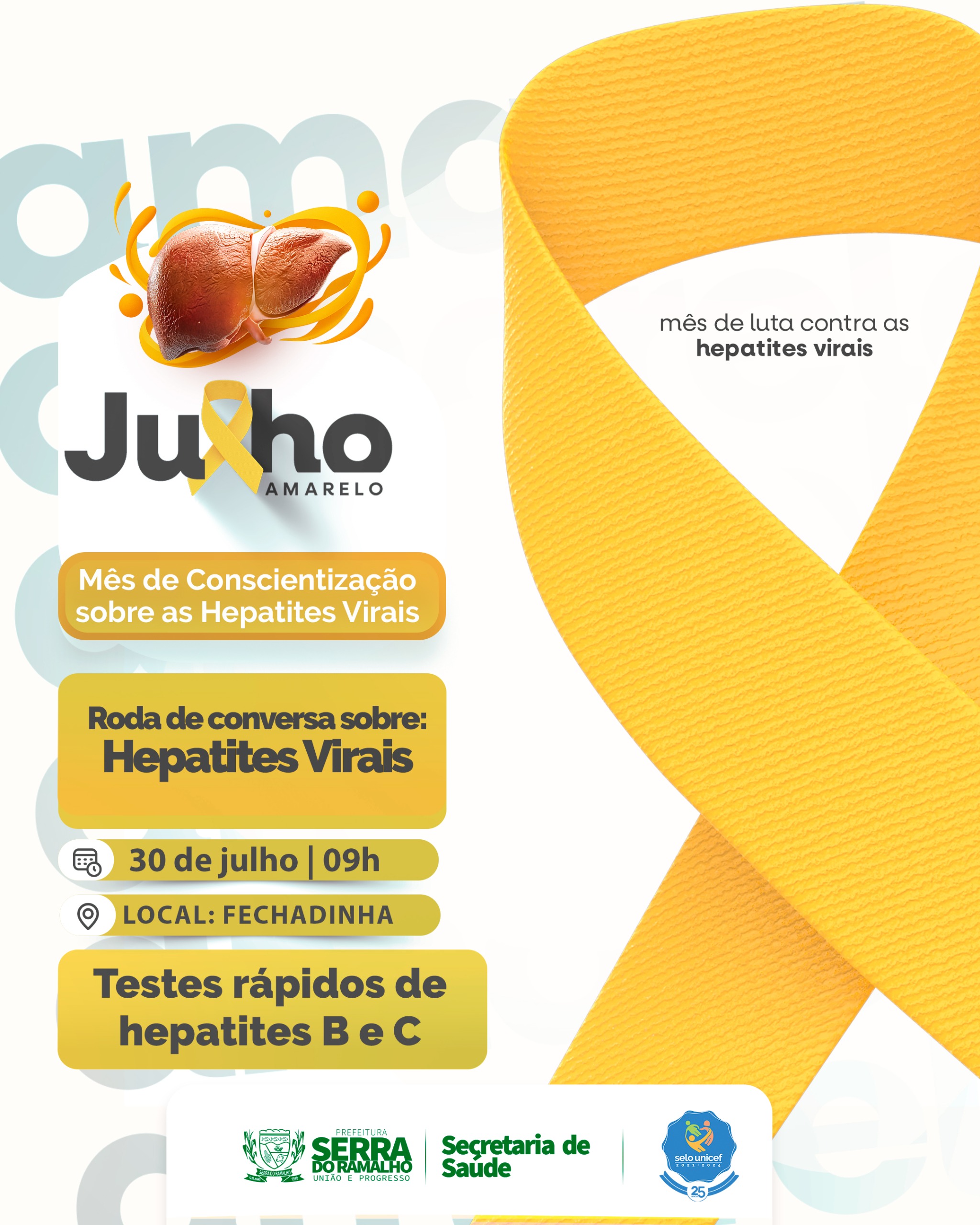 Julho Amarelo Mês de Conscientização sobre as Hepatites Virais