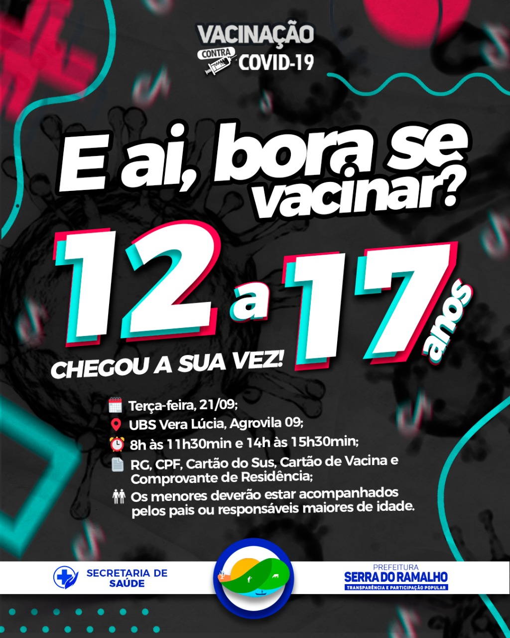 AGORA VAI! A CIB (Comissão Intergestores Bipartite) da Bahia, autorizou a vacinação de adolescentes de 12 a 17 anos independente de terem ou não comorbidades. A organização é uma instância deliberativa do SUS e é composta por representantes de todos os