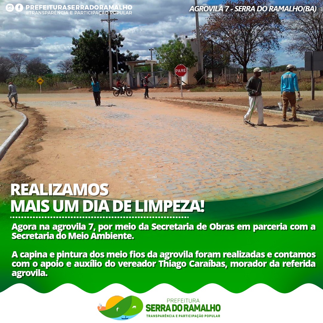 Realizamos mais um dia de limpeza! na agrovila na 07 por meio da Secretaria de Obras em parceria com a Secretaria de Meio Ambiente