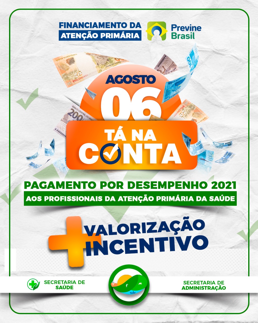 A Prefeitura de Serra do Ramalho, junto ao Programa Nacional Previne Brasil, institui e realiza pagamento de gratificação por desempenho.