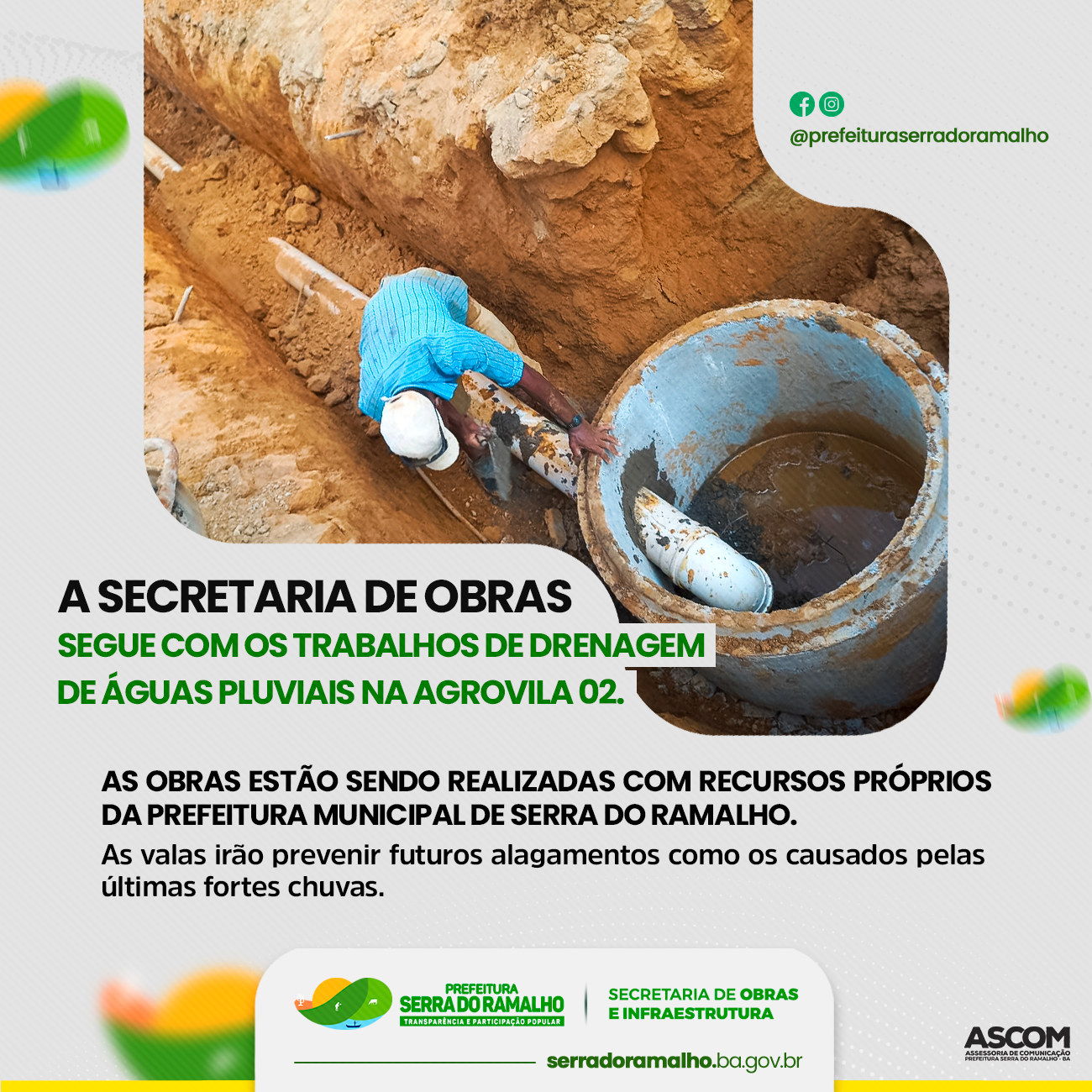 A Prefeitura Municipal de Serra do Ramalho, através da Secretaria de Obras segue com os trabalhos de drenagem das águas da chuva na Agrovila 02!