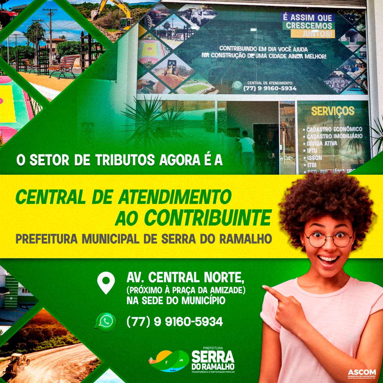 Você sabia que o setor de tributos agora é Central de Atendimento ao Contribuinte?