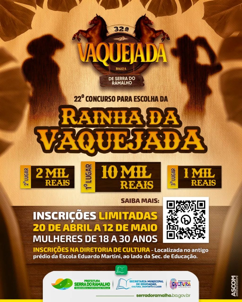 Vem aí o 22° Concurso para a escolha da Rainha da Vaquejada 2023!