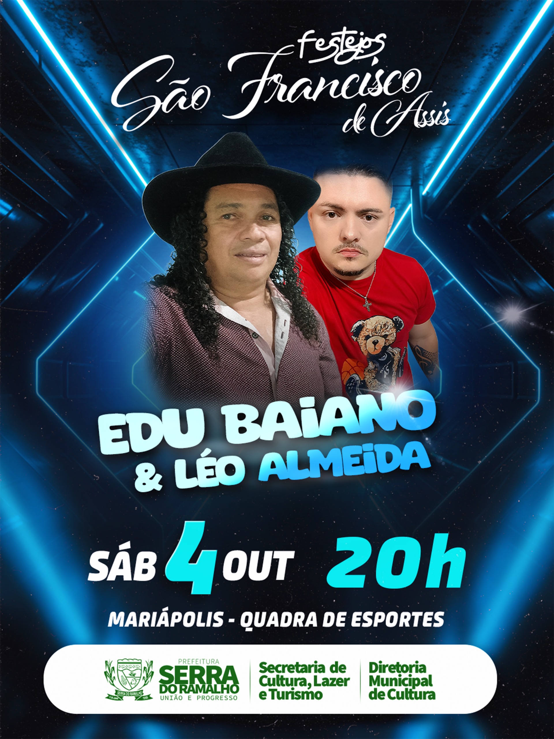 Festejos de São Francisco de Assis Terão Show com Edu Baiano e Léo Almeida em Mariápolis
