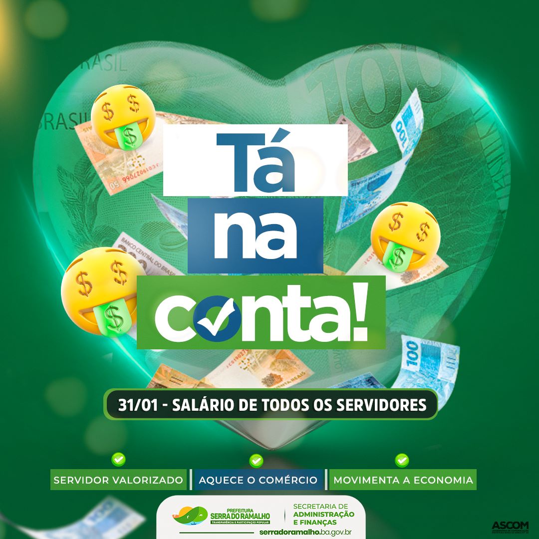 Atenção servidores públicos do município: o salário de janeiro de 2023 tá na conta!