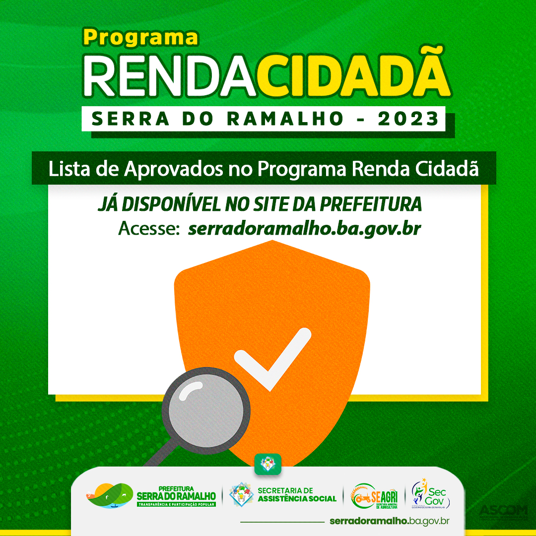Resultado da Lista de Aprovados no Programa Renda Cidadã