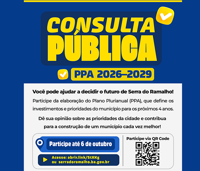 Participe da Consulta Pública do PPA 20262029
