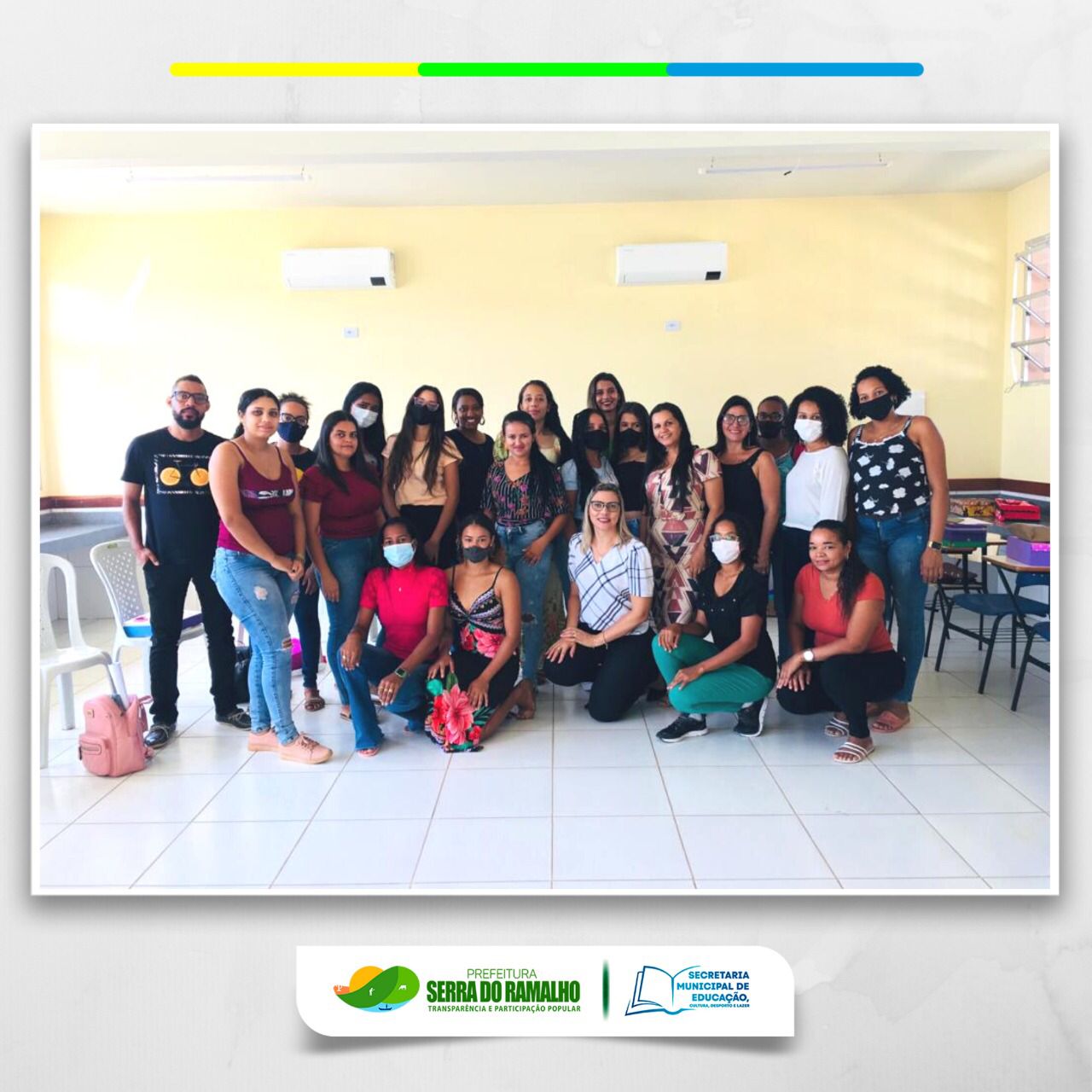 A coordenadora Raquel Soares reuniu nesse manhã do dia 29 de Abril, na escola Dr Eduardo Martin, com os assistentes de alfabetização do programa tempo de aprender.
