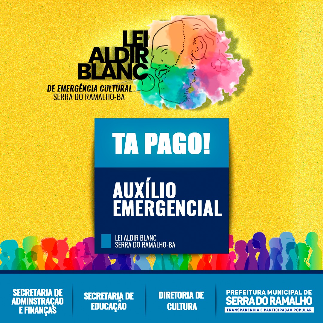 Pagamento do auxilio emergencial da Lei Aldir Blanc