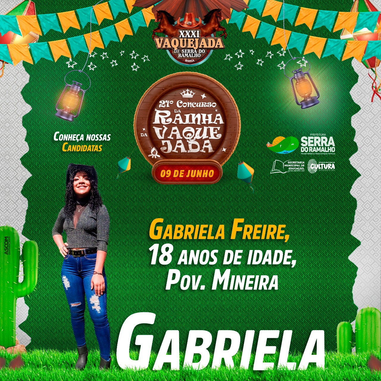 Conheça Gabriela Freire, uma das nossas belíssimas candidatas ao título de Rainha da XXXI Vaquejada de Serra do Ramalho.