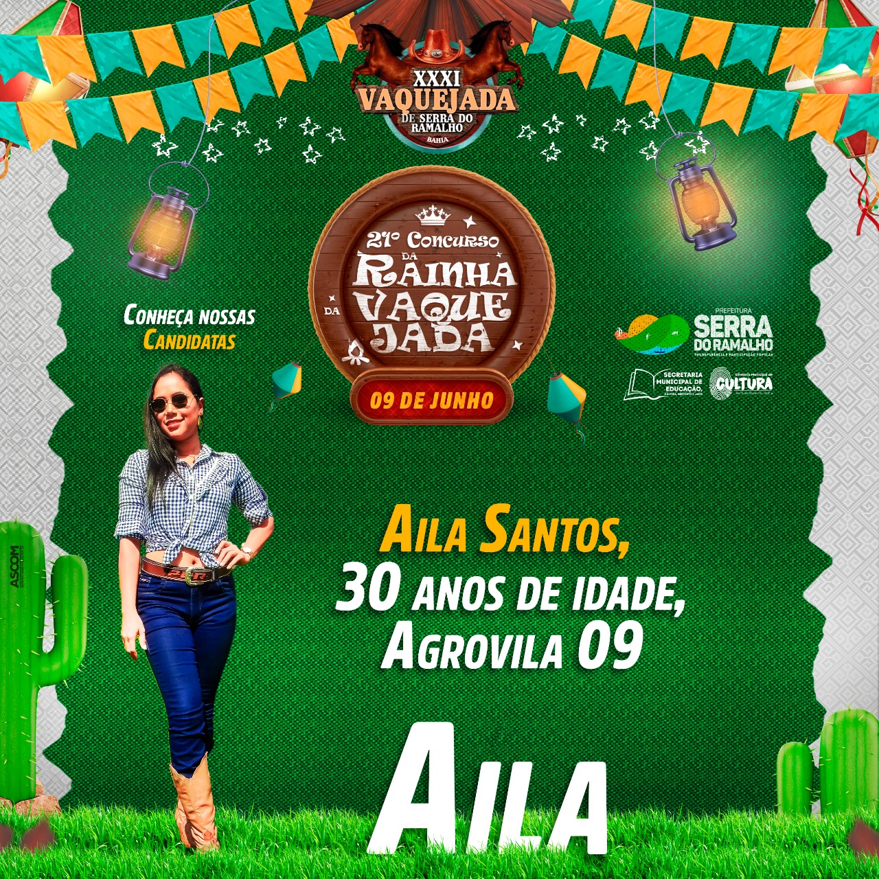 Conheça Aila Santos, uma das nossas belíssimas candidatas ao título de Rainha da XXXI Vaquejada de Serra do Ramalho.