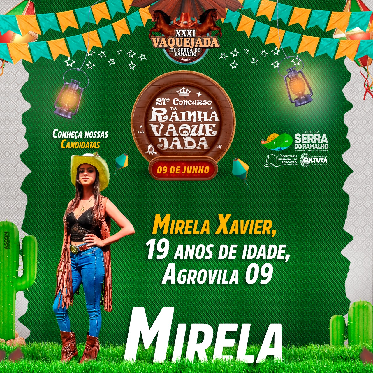 Conheça Mirela Xavier, uma das nossas belíssimas candidatas ao título de Rainha da XXXI Vaquejada de Serra do Ramalho.